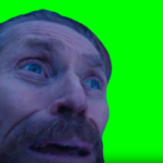 Willem Dafoe Looking Up Meme Green Screen Background